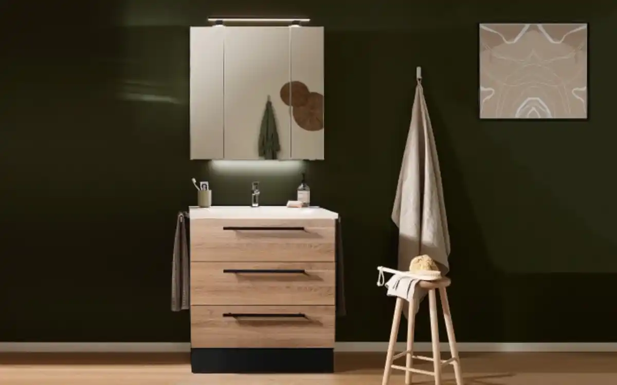 Bild 1 von Puris - Badeinrichtung Kera Plan, Cuneo Eiche braun Nachbildung, Cosmos grey matt