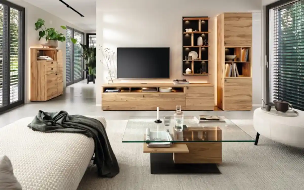 Bild 1 von VENJAKOB - Wohnwand Andiamo, anthrazit/Eiche rustico