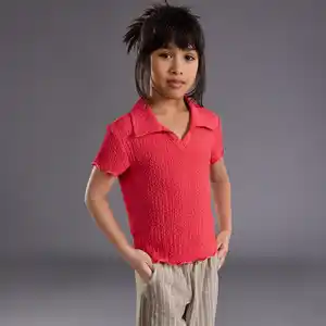 Kinder-Mädchen-Bluse mit strukturiertem Stoff