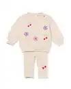 Bild 1 von Babybekleidungsset aus Sweatstoff, Blumen ecru