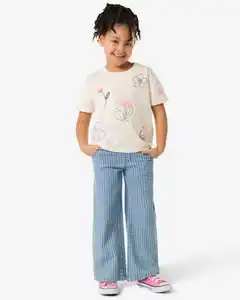 Kinderhose, weit geschnitten, gestreift hellblau