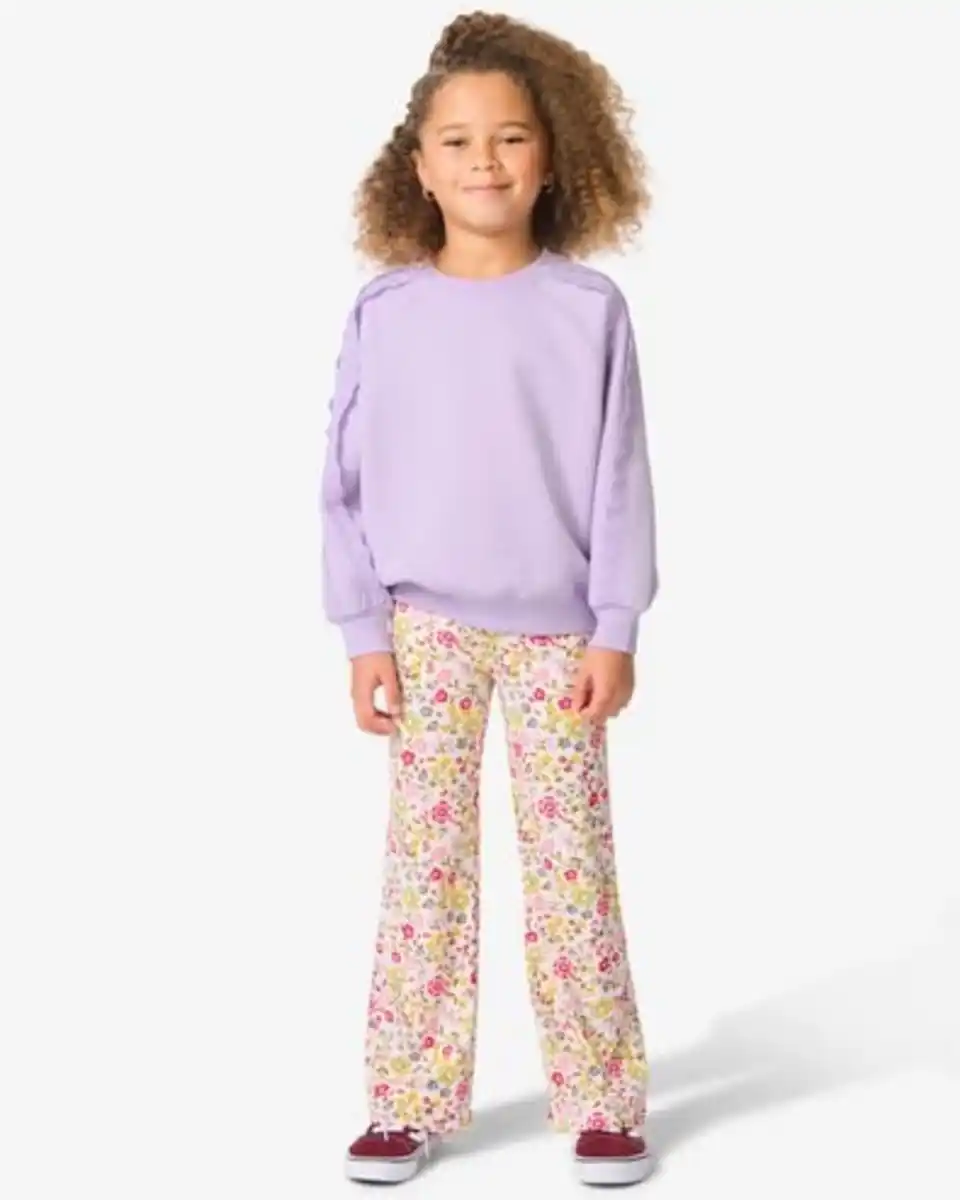 Bild 1 von Ausgestellte Kinderleggings mit Blumen ecru
