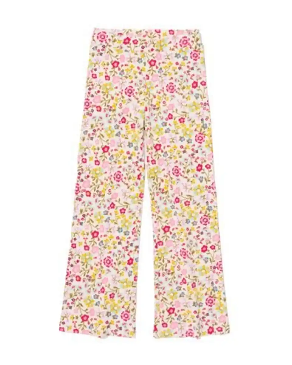 Bild 2 von Ausgestellte Kinderleggings mit Blumen ecru