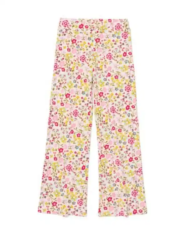Bild 2 von Ausgestellte Kinderleggings mit Blumen ecru