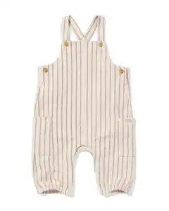 Newborn mitwachsender Strampler, gestreift ecru