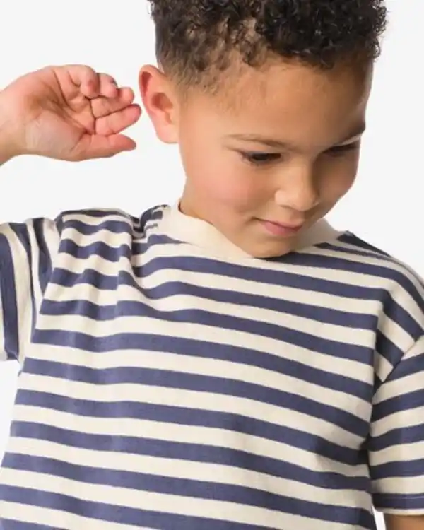 Bild 4 von Kinder-T-Shirt mit Streifenmuster blau