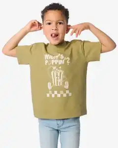 Kinder-T-Shirt, Popcorn olivgrün