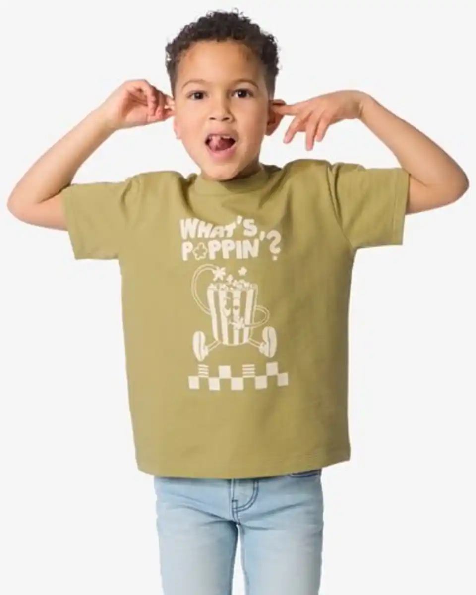 Bild 1 von Kinder-T-Shirt, Popcorn olivgrün
