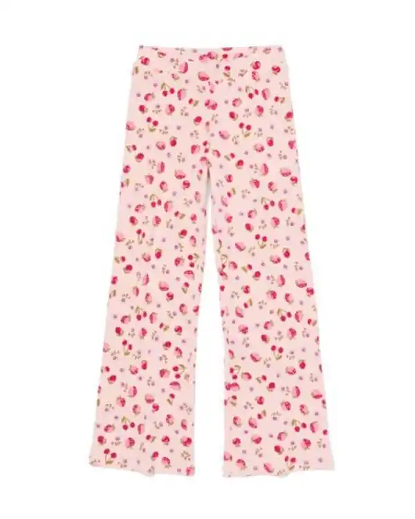 Bild 2 von Kinderleggings, Bootcut, gerippt, Erdbeeren rosa