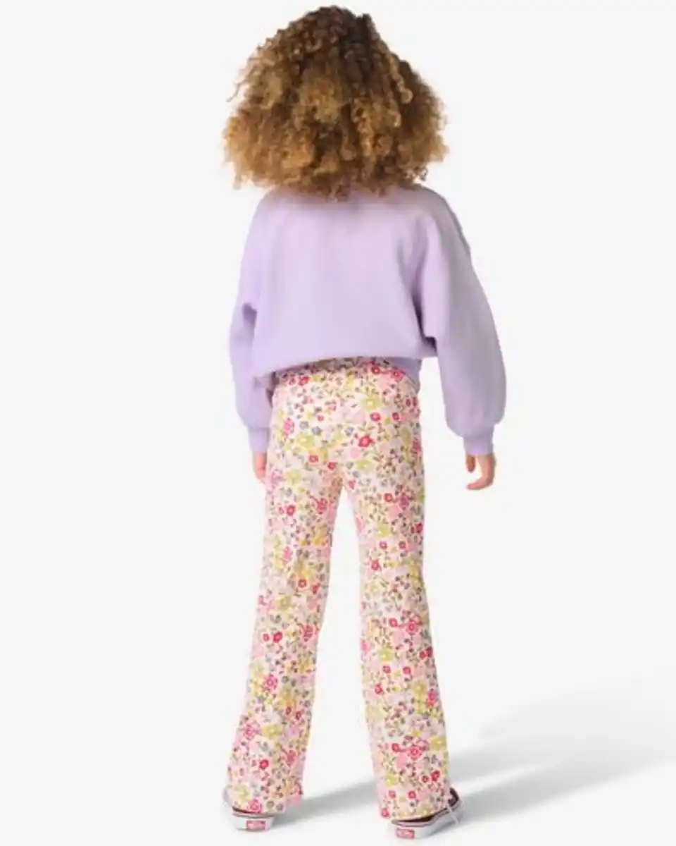 Bild 4 von Ausgestellte Kinderleggings mit Blumen ecru
