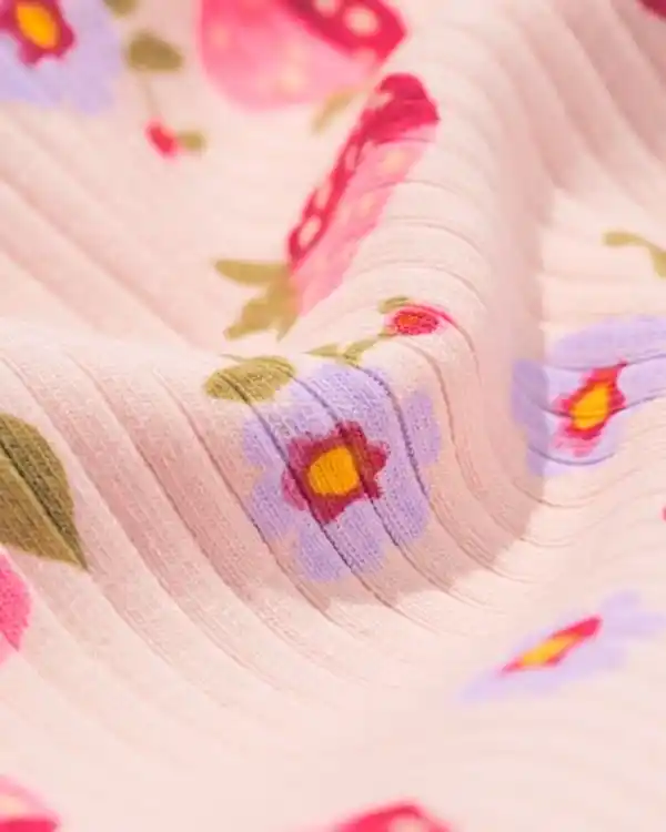 Bild 3 von Kinderleggings, Bootcut, gerippt, Erdbeeren rosa