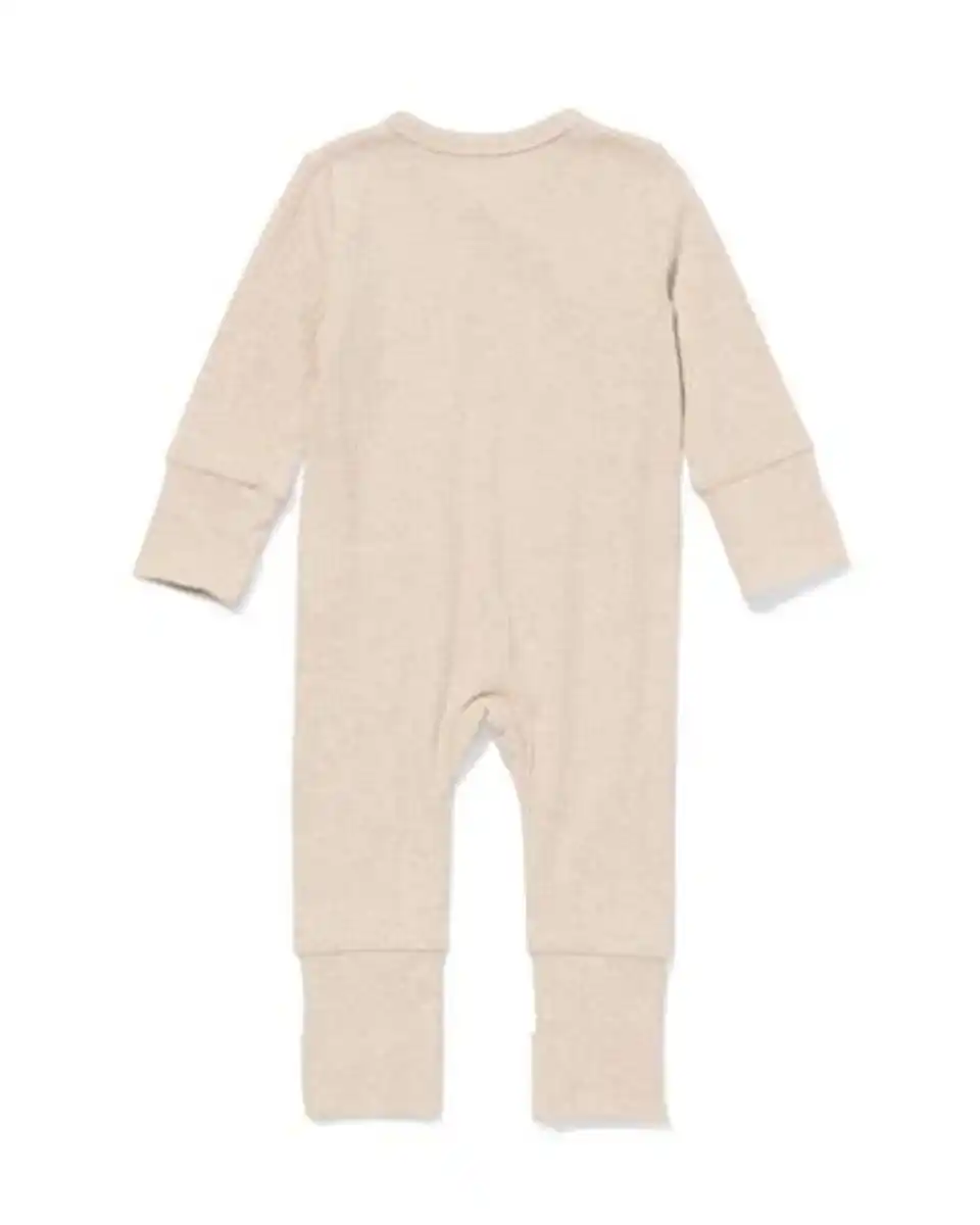 Bild 2 von Newborn-Strampler zum Mitwachsen, LENZING™ ECOVERO™, gerippt sandfarben