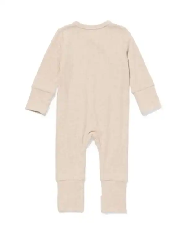 Bild 2 von Newborn-Strampler zum Mitwachsen, LENZING™ ECOVERO™, gerippt sandfarben