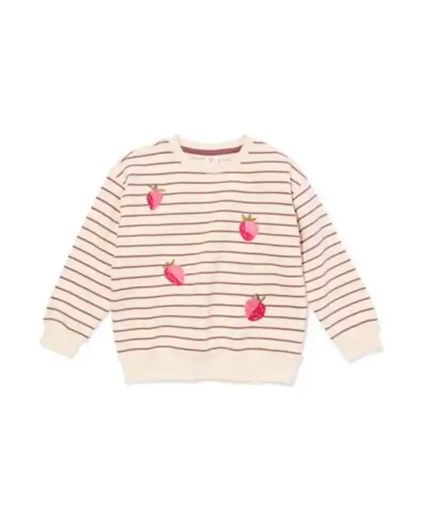 Bild 2 von Kindersweater, gestreift, Früchte ecru