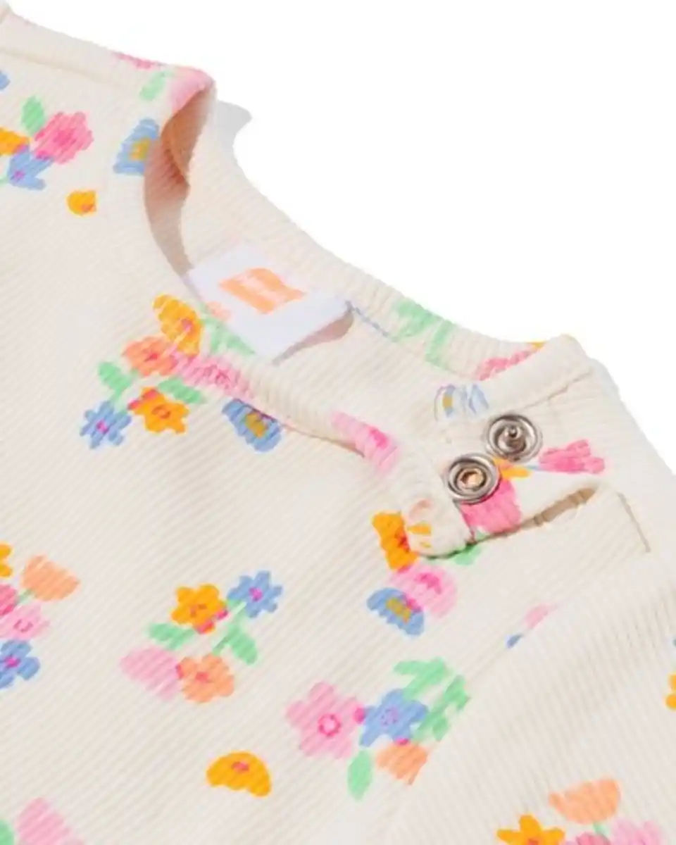 Bild 3 von Baby-T-Shirts mit Rippstruktur, Blumen – 2 Stück violett