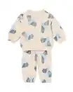 Bild 1 von Babybekleidungs-Sweatset, bequeme Passform, Tiere ecru