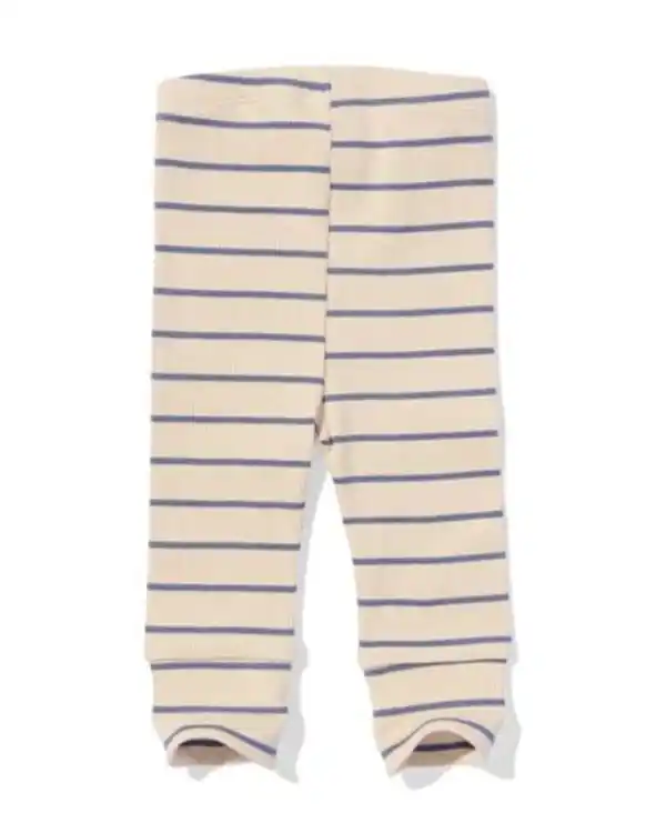Bild 3 von Newborn-Leggings zum Mitwachsen, gerippt und gestreift ecru