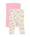 Bild 2 von Babyleggings mit Rippenstruktur, Blumen – 2 Stück ecru