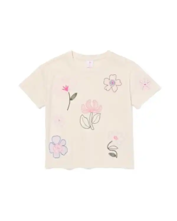 Bild 2 von Kinder-T-Shirt, Jersey, geblümt ecru