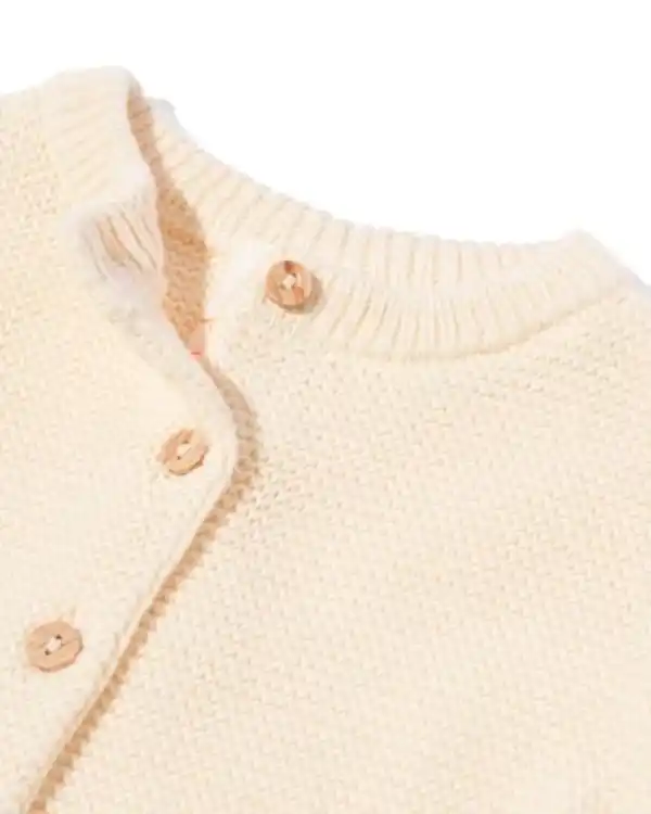 Bild 2 von Newborn-Strickjacke aus Feinstrick ecru