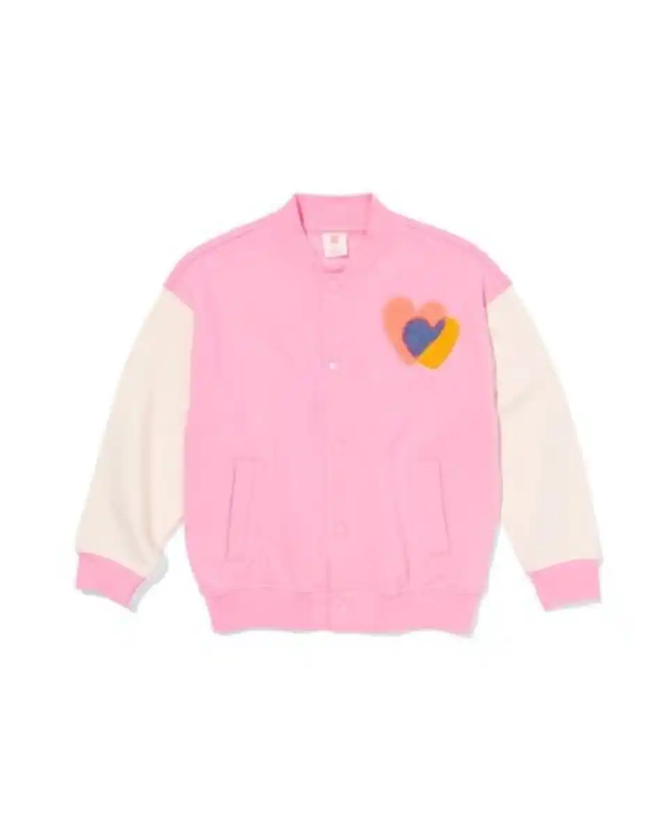 Bild 2 von Kinder-Baseballjacke mit Herzen fuchsie