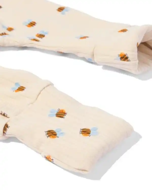 Bild 3 von Newborn-Strampler LENZING™ ECOVERO™-(Viskose), gerippt, Bienen ecru