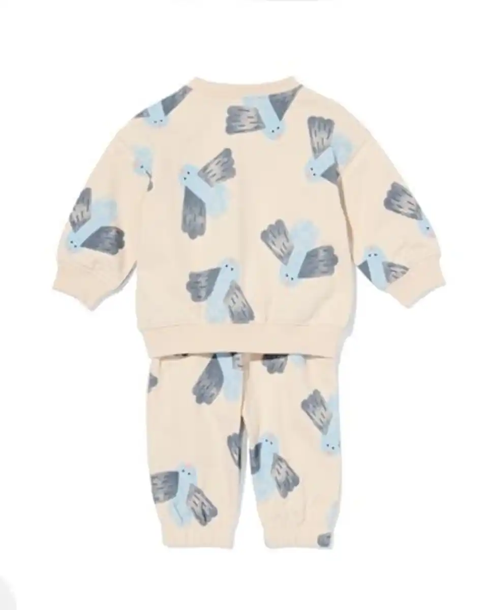 Bild 2 von Babybekleidungs-Sweatset, bequeme Passform, Tiere ecru