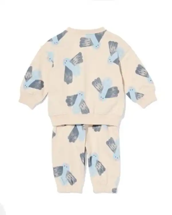 Bild 2 von Babybekleidungs-Sweatset, bequeme Passform, Tiere ecru