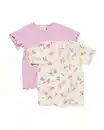 Bild 1 von Baby-T-Shirts mit Rippstruktur, Blumen – 2 Stück violett