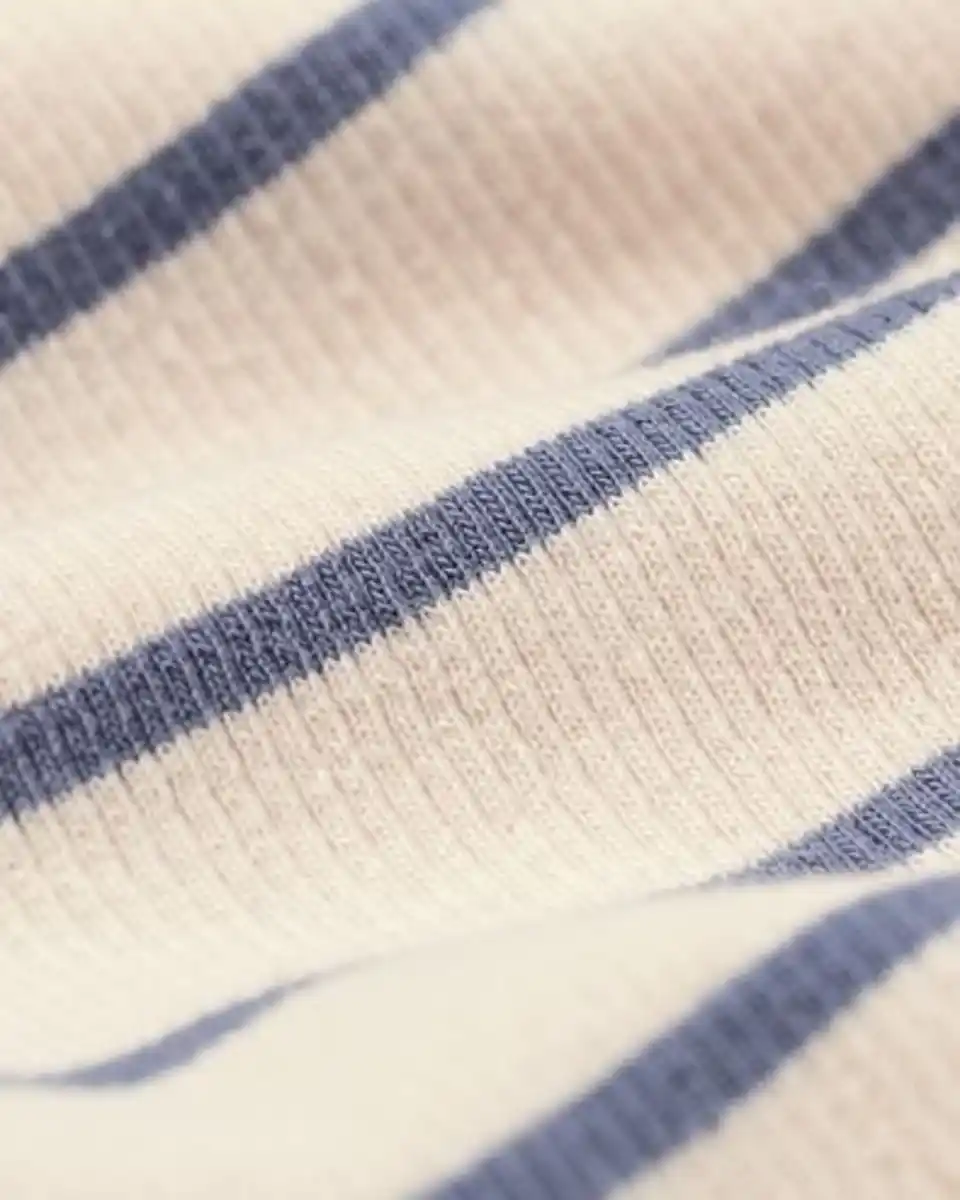 Bild 3 von Newborn mitwachsender Strampler, gestreift ecru