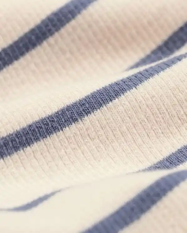 Bild 3 von Newborn mitwachsender Strampler, gestreift ecru