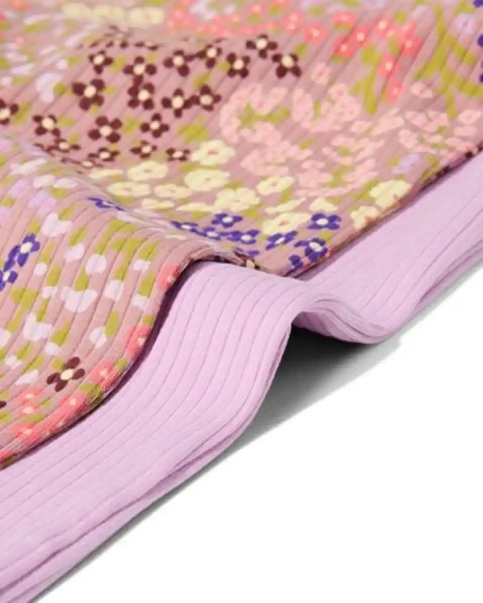 Bild 3 von Kinderleggings, Flared Fit, gerippt, geblümt – 2 Stück violett