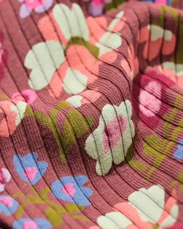 Bild 3 von Kinderleggings gerippt mit Blumen – 2 Stück hellbraun