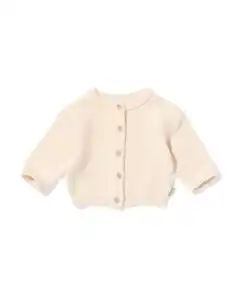 Newborn-Strickjacke aus Feinstrick ecru