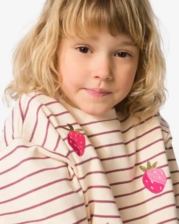 Bild 4 von Kindersweater, gestreift, Früchte ecru