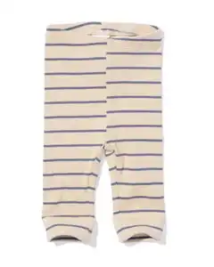 Newborn-Leggings zum Mitwachsen, gerippt und gestreift ecru