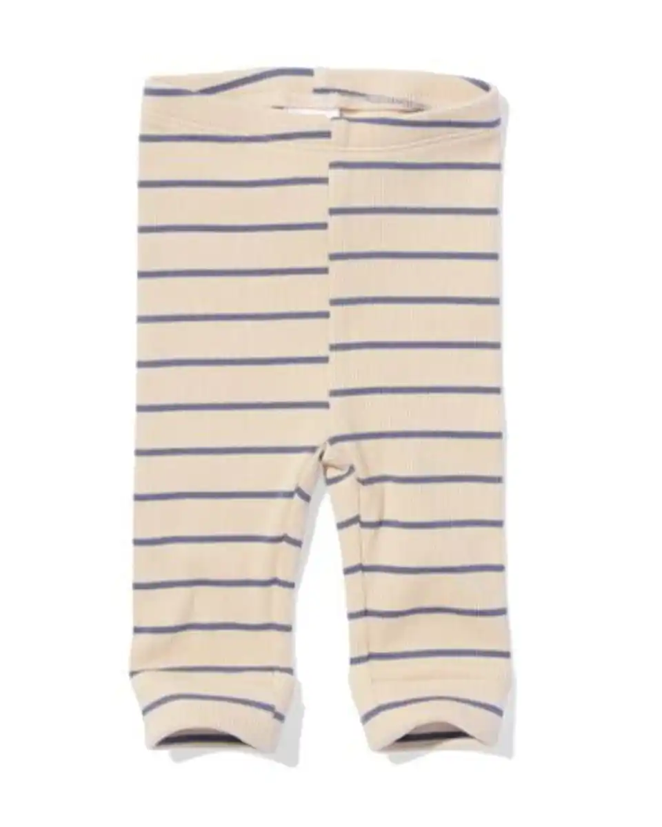Bild 1 von Newborn-Leggings zum Mitwachsen, gerippt und gestreift ecru
