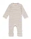 Bild 1 von Newborn mitwachsender Strampler, gestreift ecru