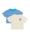 Bild 1 von Baby-T-Shirt aus Jersey, gestreift – 2 Stück blau