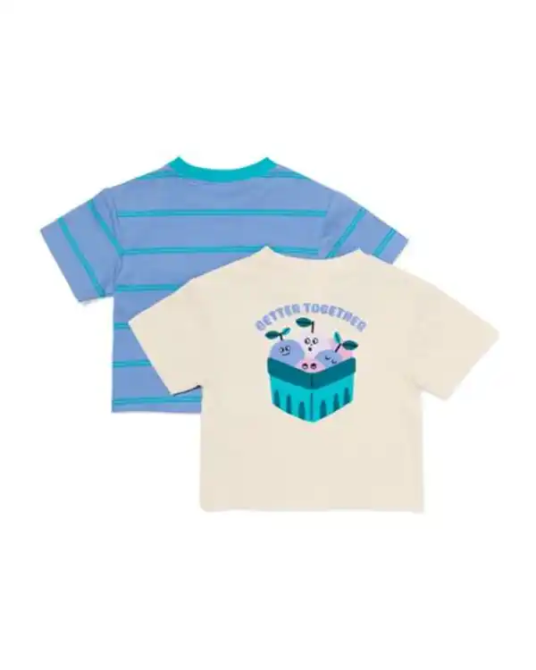 Bild 2 von Baby-T-Shirt aus Jersey, gestreift – 2 Stück blau