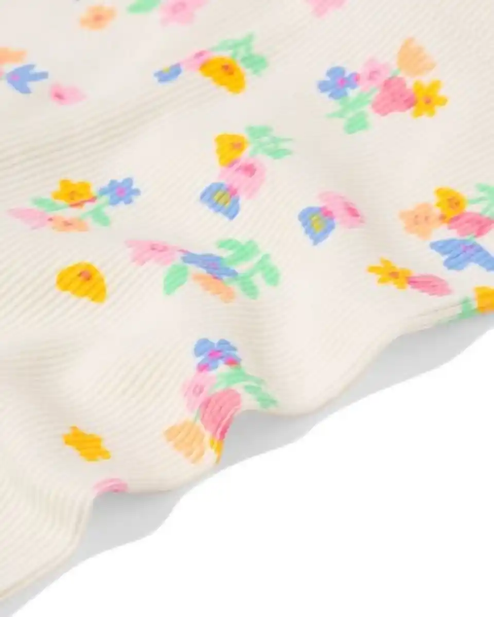 Bild 3 von Babyleggings mit Rippenstruktur, Blumen – 2 Stück ecru