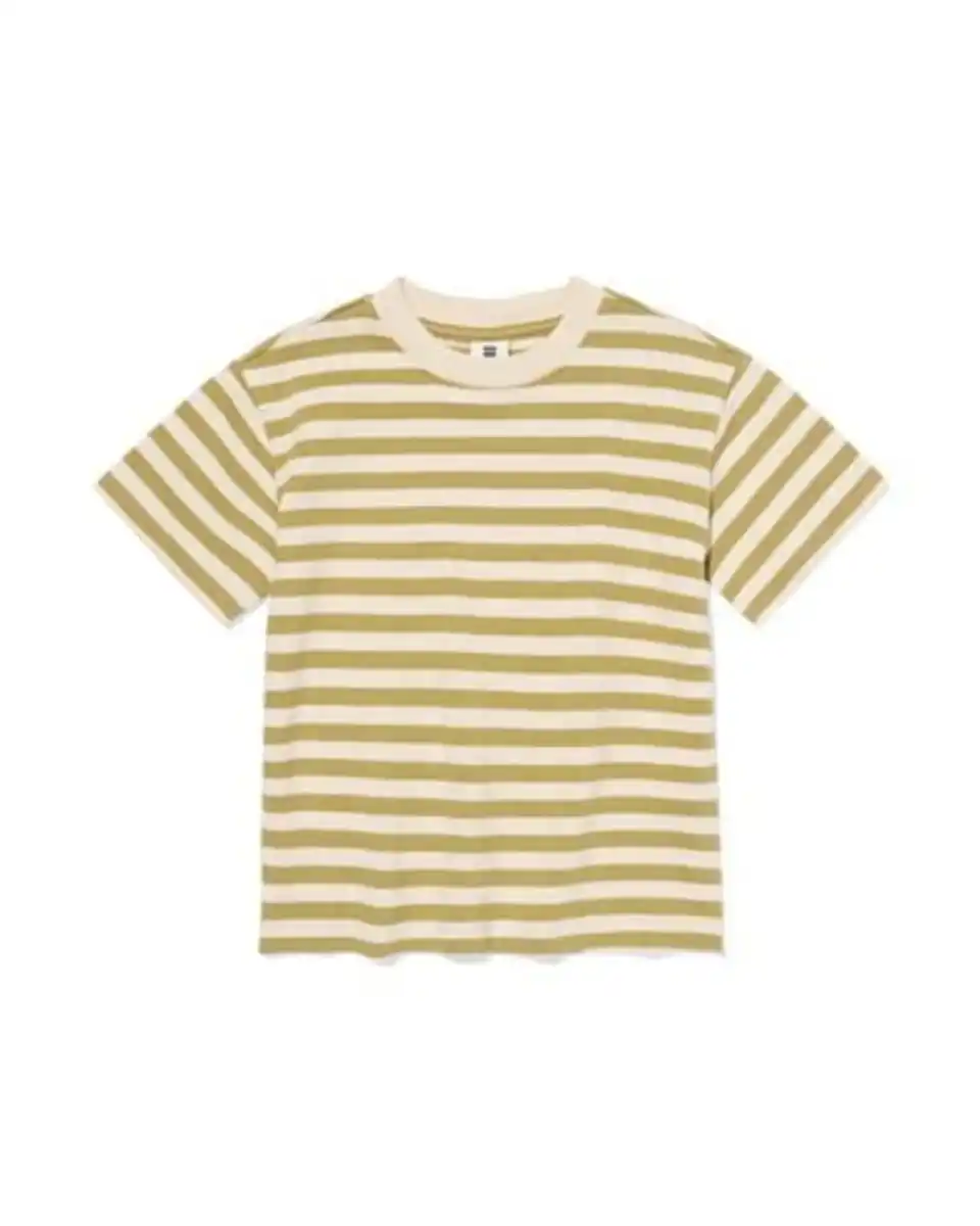 Bild 2 von Kinder-T-Shirt mit Streifenmuster olivgrün