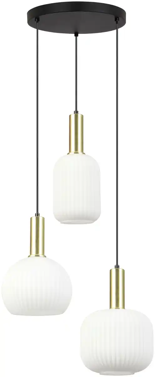 Bild 1 von Hängeleuchte Scher Schwarz/Weiß max. 25 Watt, Schwarz, Weiß, Goldfarben