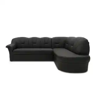 Mid.you Ecksofa, Schwarz, Textil, Uni, 4-Sitzer, L-Form, 243x180 cm, Made in EU, FSC Mix, Schlafen auf Sitzhöhe, Rücken echt, Wohnzimmer, Sofas & Couches, Wohnlandschaften, Ecksofas