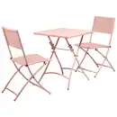 Bild 1 von Ambia Garden Balkonset, Rosa, Metall, 3-teilig, Rundrohr, Tisch klappbar, Stuhl platzsparend verstaubar, Balkonmöbel, Balkonmöbel-Sets