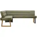 Bild 1 von Voleo Eckbank, Grün, Eiche, Holz, Metall, Textil, Eiche, massiv, 4-Sitzer, L-Form, 215x173 cm, Fußauswahl, in verschiedenen Größen erhältlich, Esszimmer, Bänke, Eckbänke