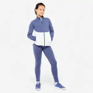 DECATHLON Trainingsanzug Kinder atmungsaktiv - blau/hellgrün