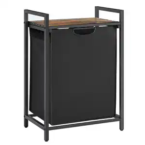 Wäschekorb ca. 50x72x33 cm Schwarz, Braun, Schwarz