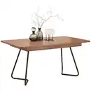 Bild 1 von Hom`in Esstisch, Schwarz, Walnuss, Metall, Holzwerkstoff, quadratisch, Rundrohr, 90x76x160-205 cm, ausziehbar, Esszimmer, Tische, Esstische, Esstische quadratisch