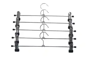 Hosenbügel Tom Silberfarben, 5er Set, Silberfarben